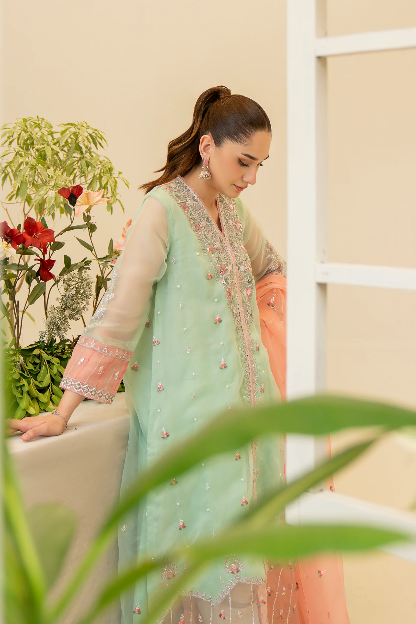 3PC - Embroidered Organza Suit - Image 9